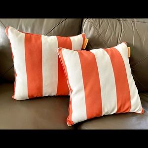 Indoor/Outdoor Striped Throw Pillow Pair